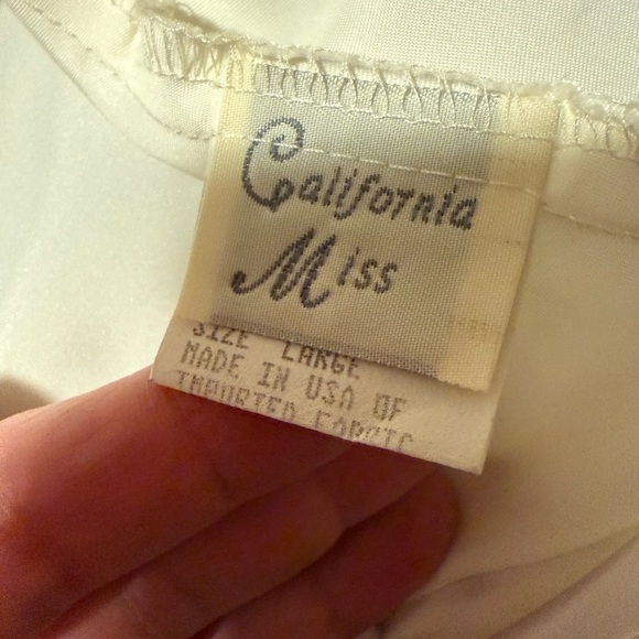Vintage‎ California Miss Lingerie Slip Satin USA Large Strappy Ivory Lace Bride - Picture 5 of 8